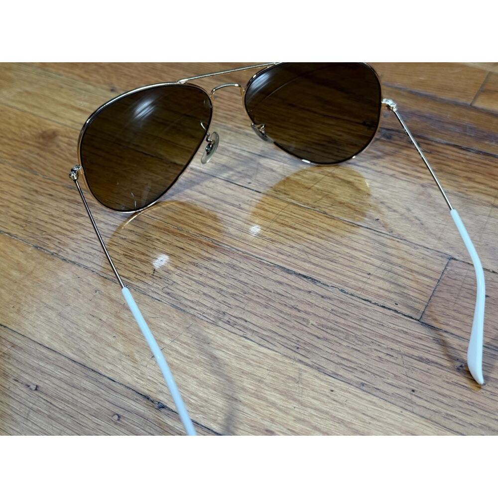 Ray-Ban Aviator Sunglasses Gold Frame Brown Lenses RB3025 Style w/ Case - Picture 9 of 9